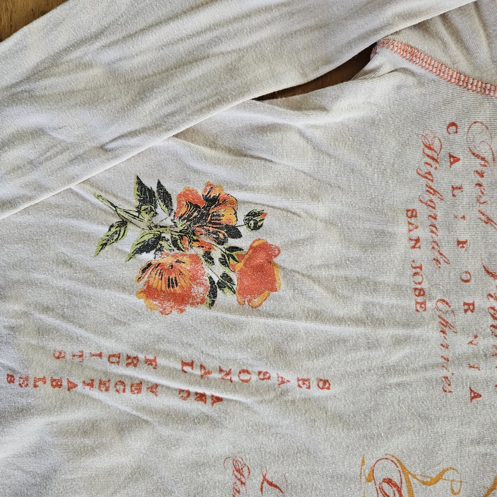 Urban Outfitters Long Sleeve Shirt with Cherry and Floral Print - Picture 3 of 7